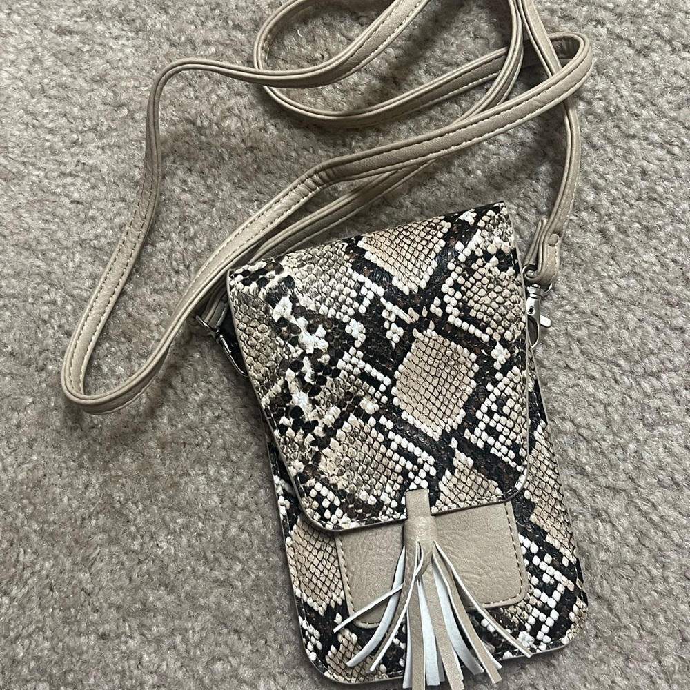 Crossbody snakeskin cellphone wallet purse